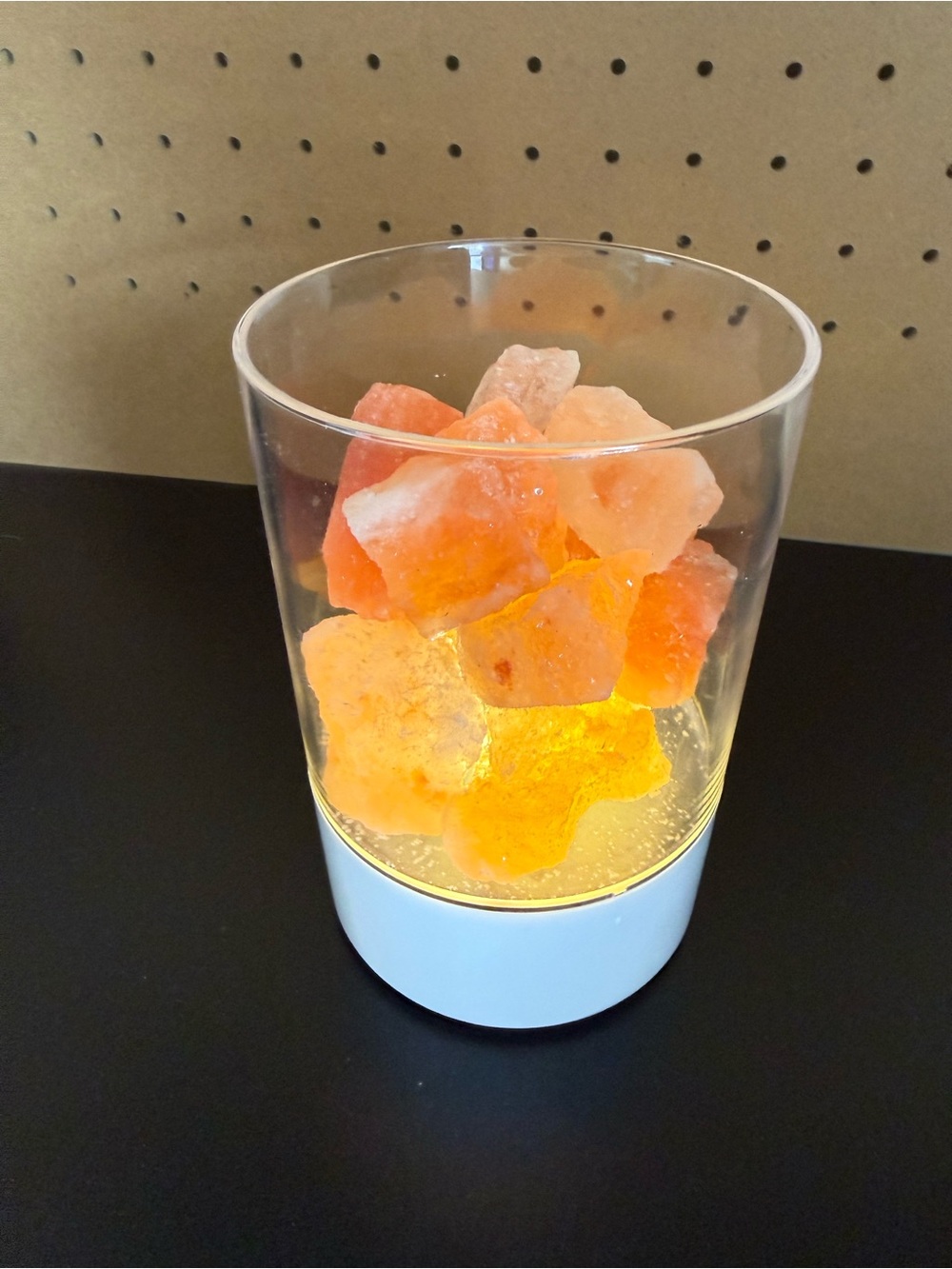 Himalayan Salt Lamp Rocks in Plastic Cylinder - Orange/Pink Glow